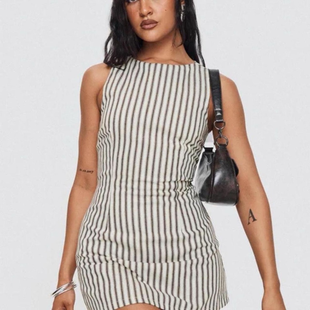 PRINCESS POLLY YUMIKO ROMPER - Brown stripe